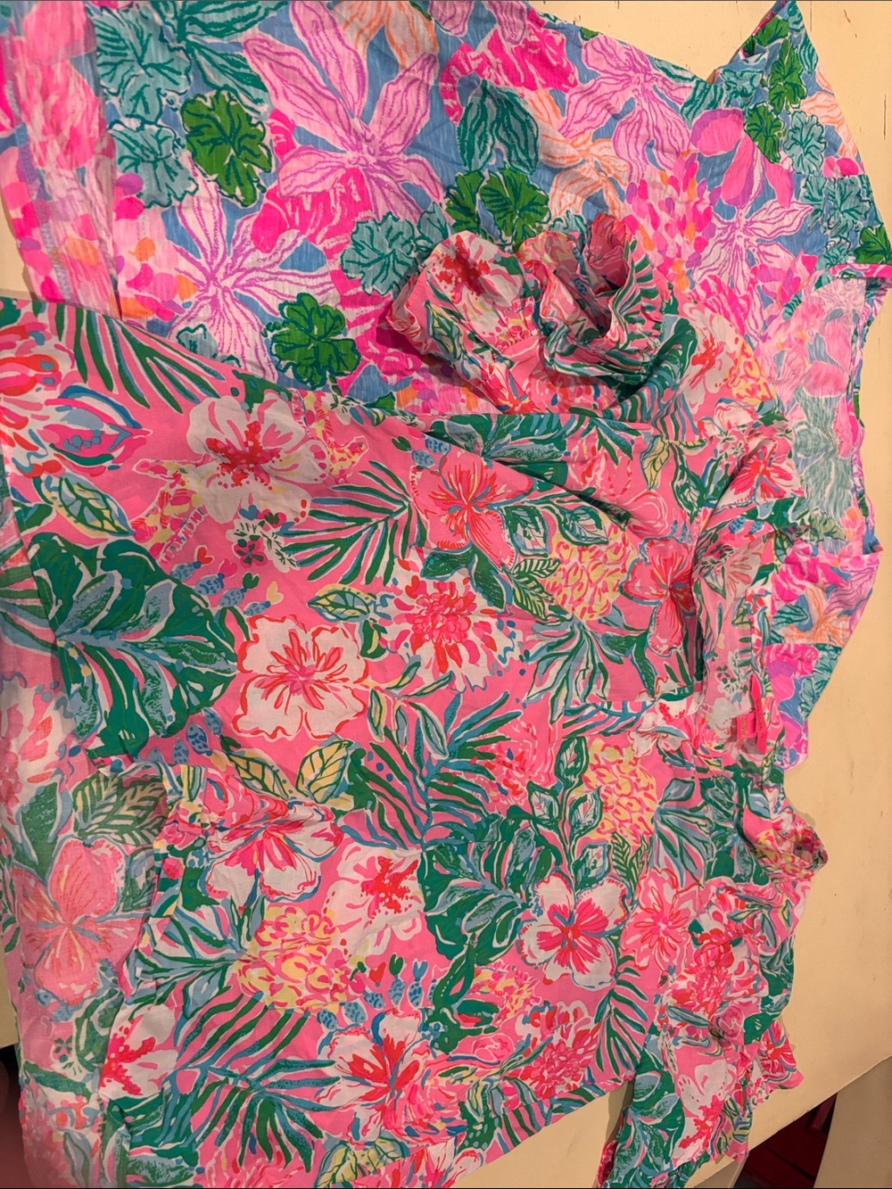 Lilly Pulitzer Pink Tropical Floral Women's top bundle L EUC